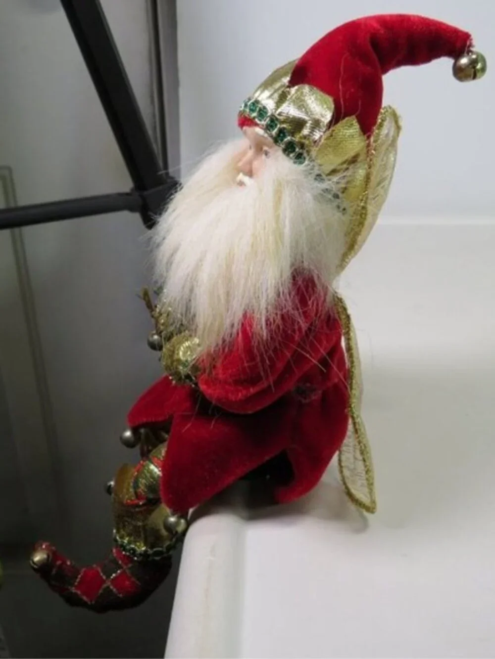Unbranded Mark Roberts Style Christmas Santa Elf Fairy Shelf Sitter Jingle Bells